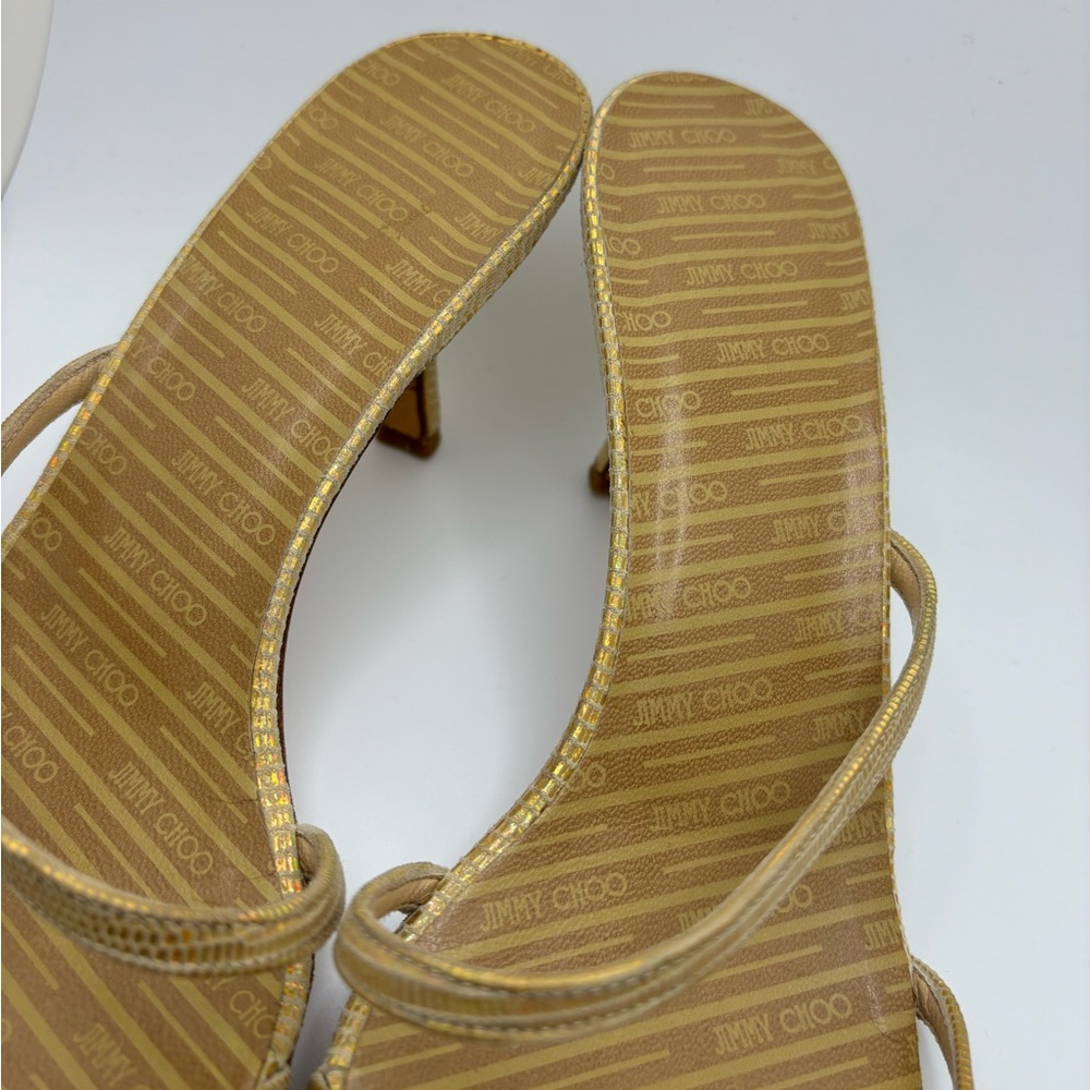 Jimmy Choo Gold Strappy Heels - Picture 15 of 16